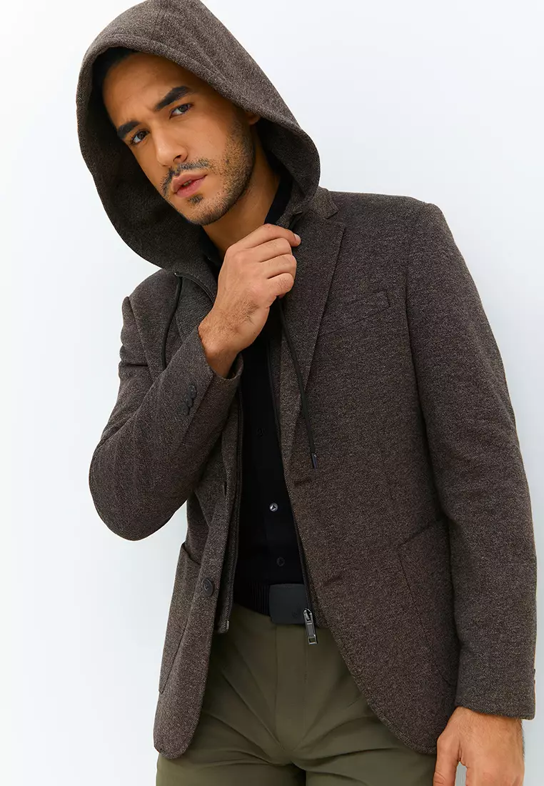 Jobb Darden-T2 Hybird Blazer Pria Slim Fit Dark Brown