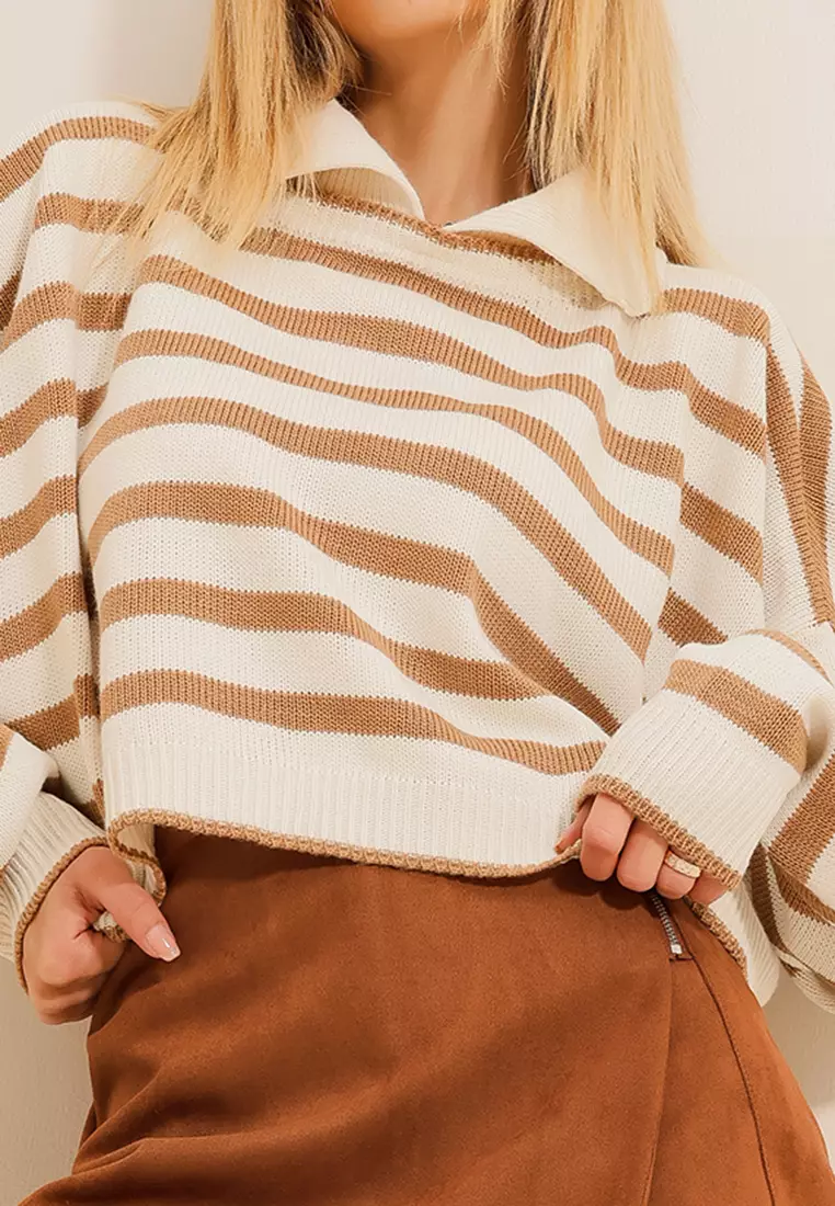 Striped Crop Sweater