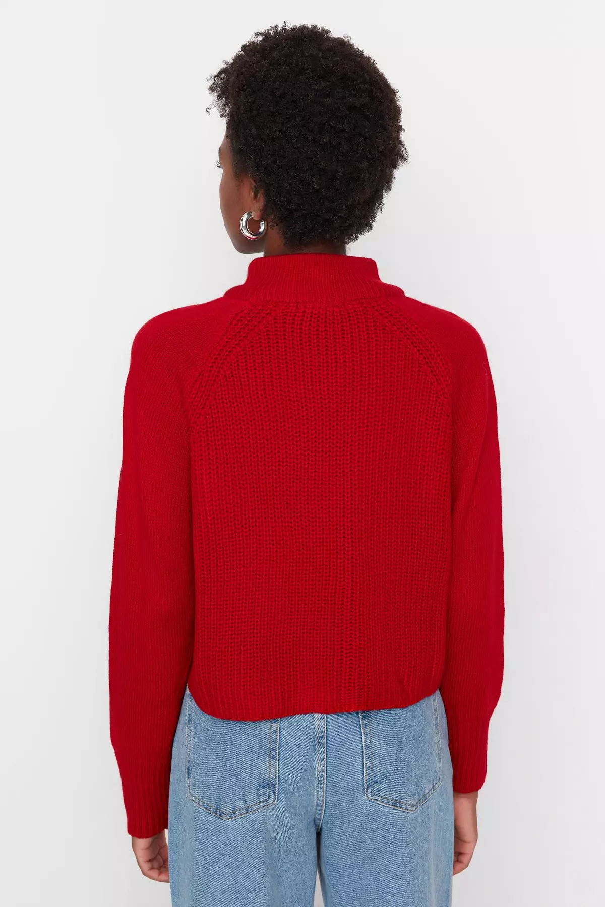 Red on sale zipper sweater