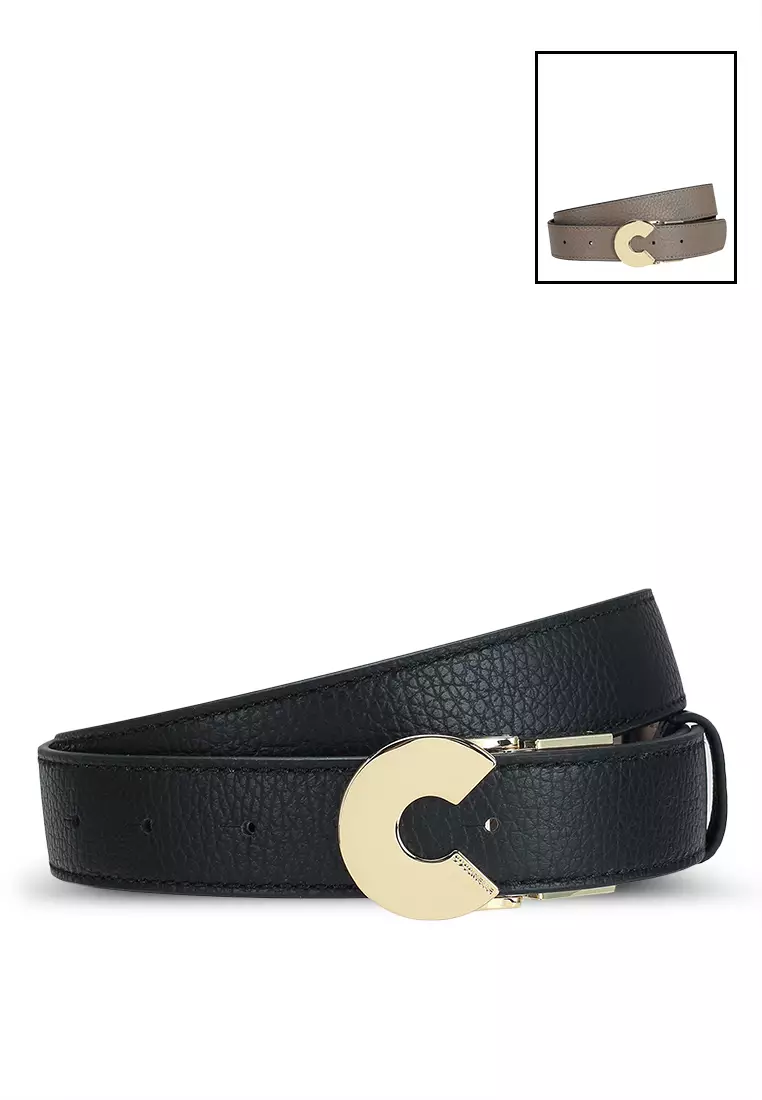 Buy Coccinelle Logo C Reversible Belt in Noir Black/Taupe 2024 Online |  ZALORA Singapore