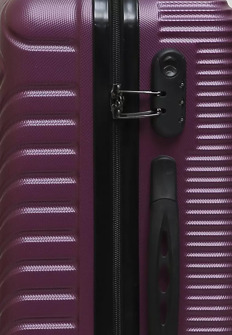 Carlton Koper Hardcase Unisex Size 20 Inch Uniqe Design Tas Travel Large Compartment Material ABS+PVC Coated ORIGINAL - Purple