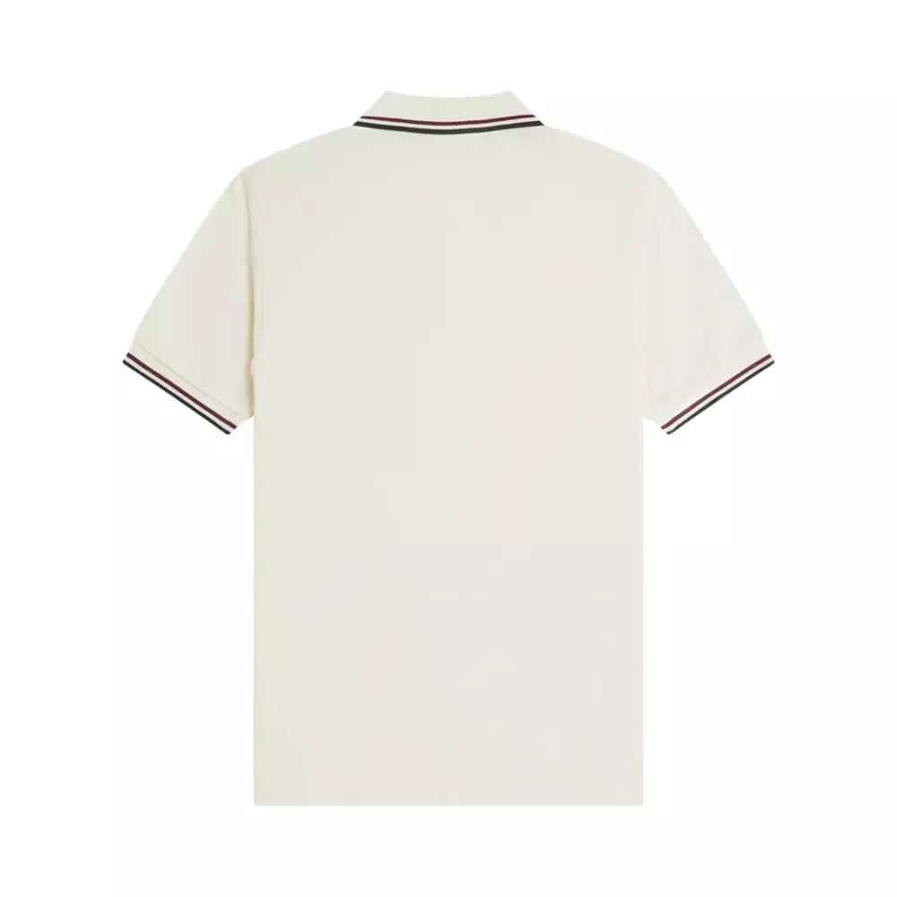 Twin Tipped Polo Shirt Ecru/Oxblood/Grassroots