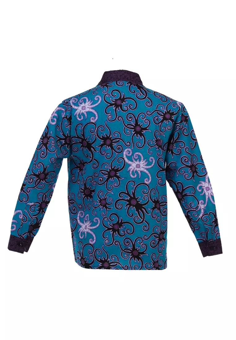 Lucas Kemeja Formal Batik Anak Laki-laki Lengan Panjang Motif Cumi Kids Traditional Shirt Material Cotton ORIGINAL - Tosca