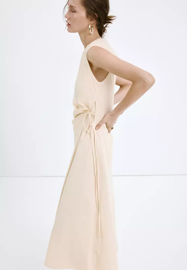 Wrap Midi-Dress With Knot