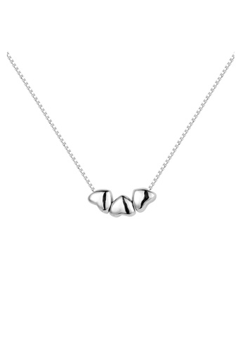 ZITIQUE silver Women's Three Hearts Necklace - Silver 0022BACFE8B37DGS_1