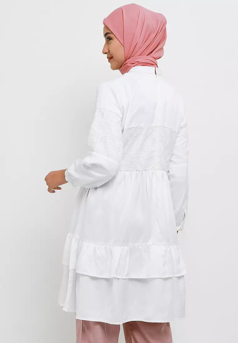MFMW Zannah Tunik Brukat Broken White