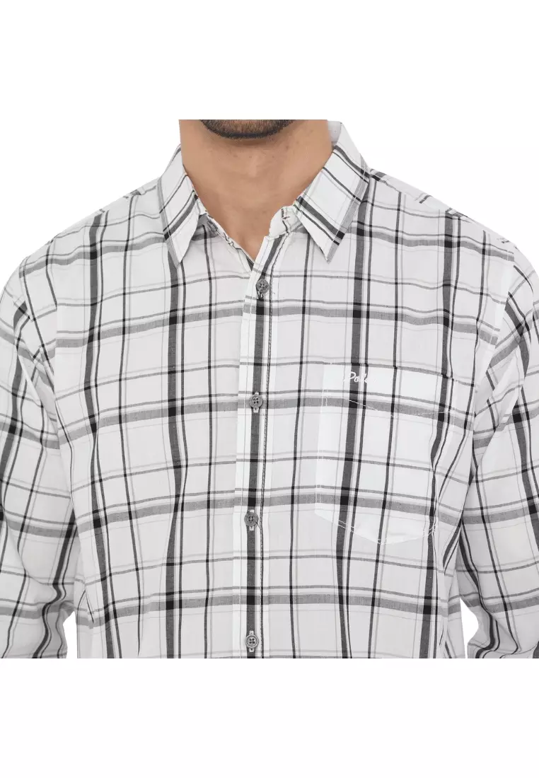 POLICE Kemeja Kotak Yarndyed Regular Fit Lengan Panjang Pria