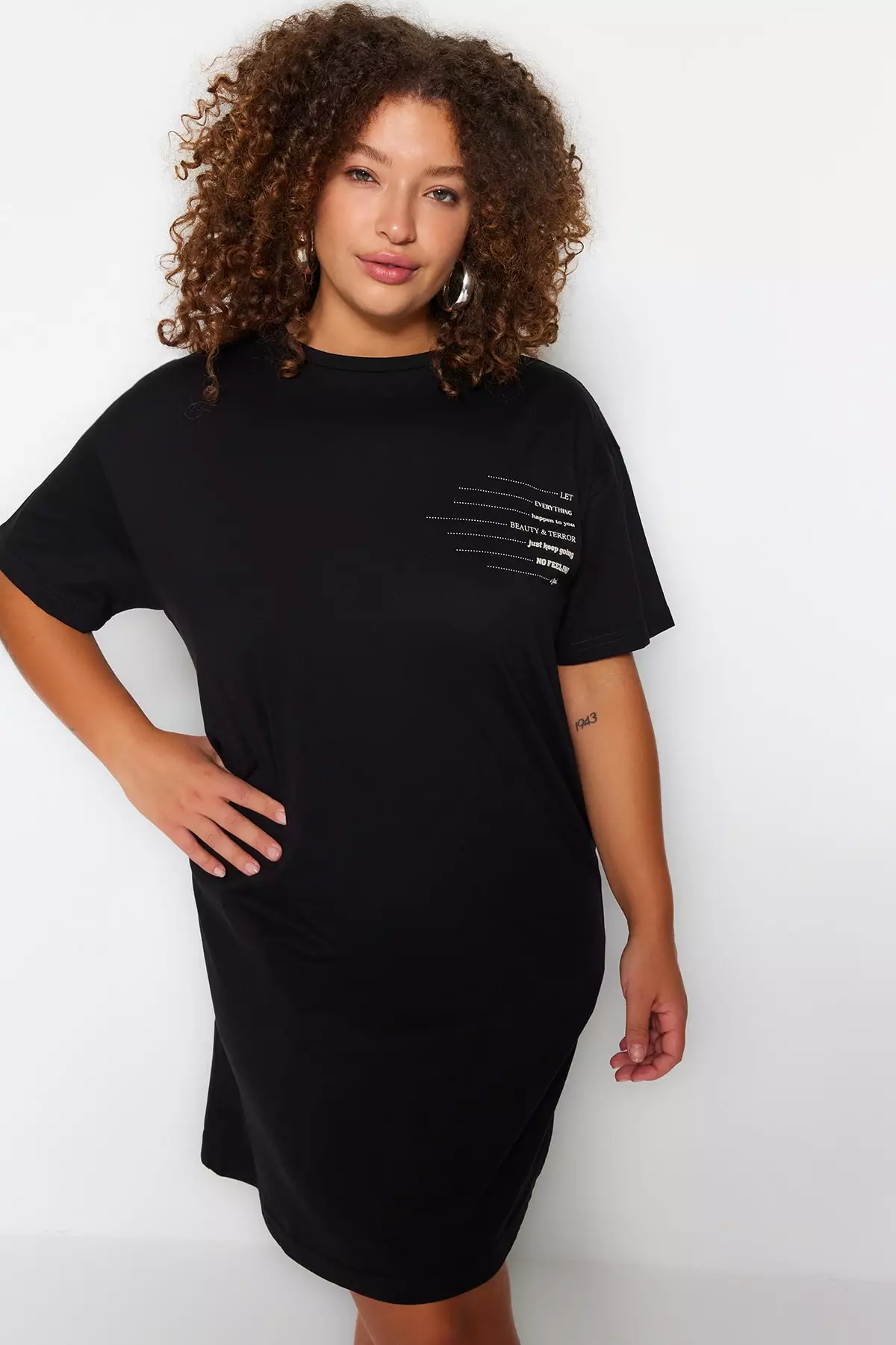 Plus Size Round Neck T-Shirt Dress