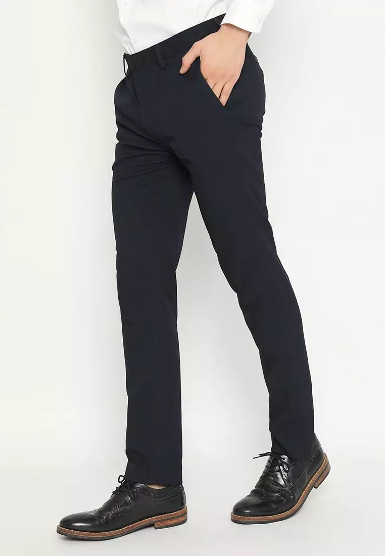 Bellwool-B Celana Panjang Pria Modern Slim Fit Navy 2