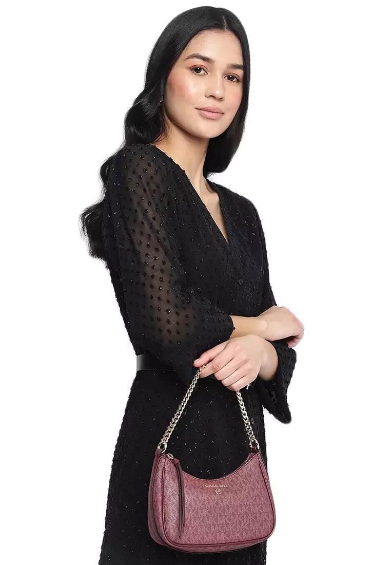 Jet Set Charm Small Logo Pochette - Merlot