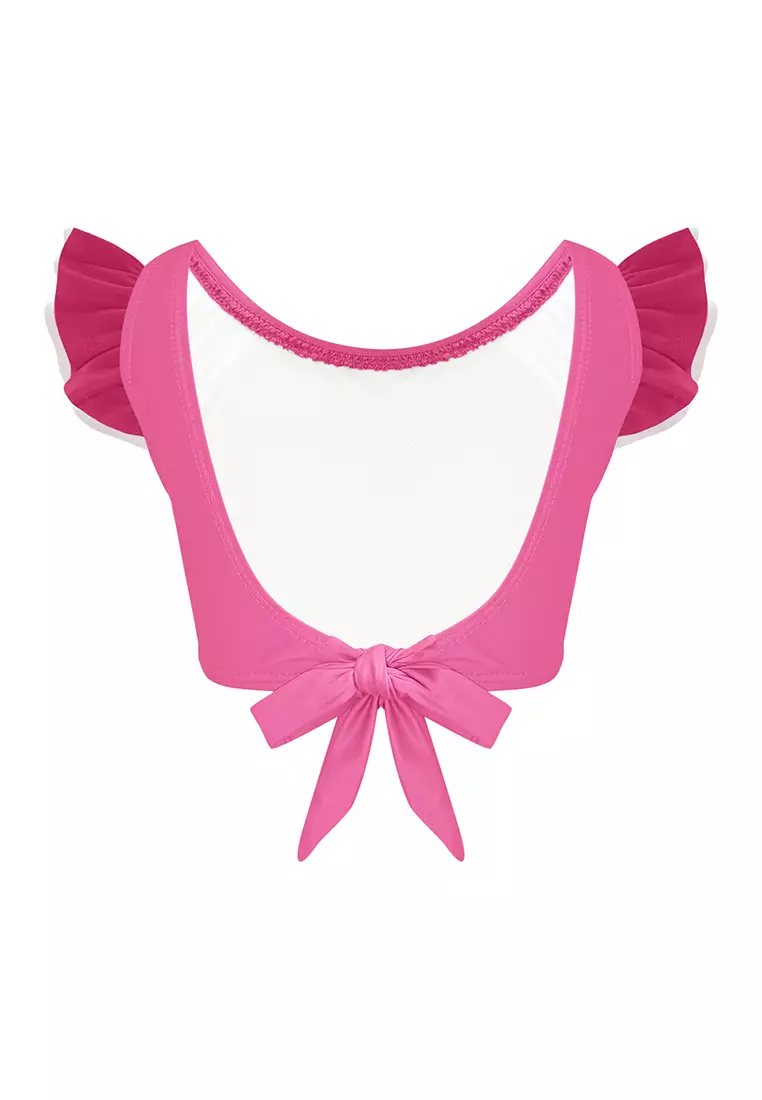 Bikini Set With Self Tie Back Closure Swimwear For Kids Girls