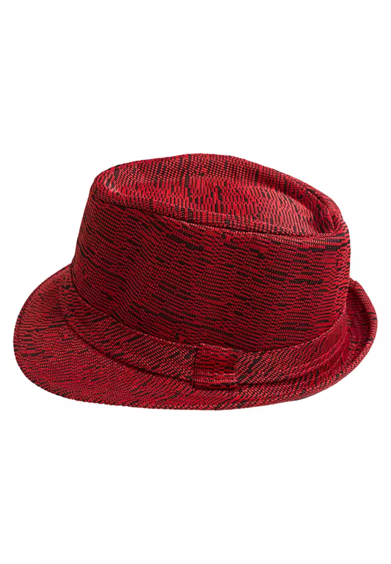 Topi fedora cowboy hat fedora linen merah houseofcuff