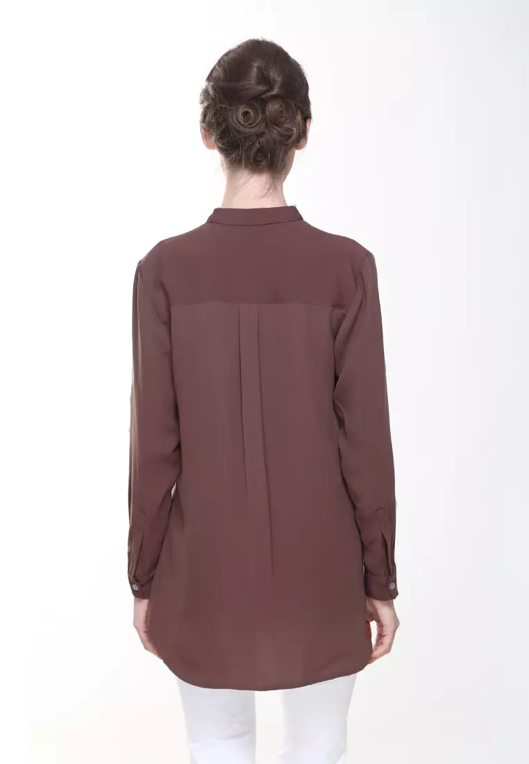 Eva Suit Top in Dark Brown