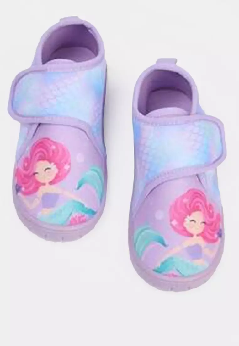 Lilac Little Girl's Mermaid Printed Kids Slippers Takaw26Er00001
