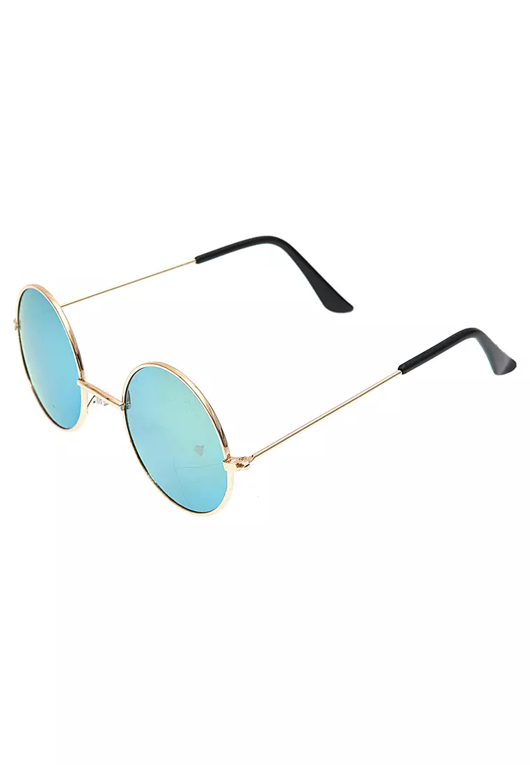 Enzio Kacamata Anak Pria UV Protection Sunglasses Kids Round Design Frame Material Alloy ORIGINAL - Green Tea