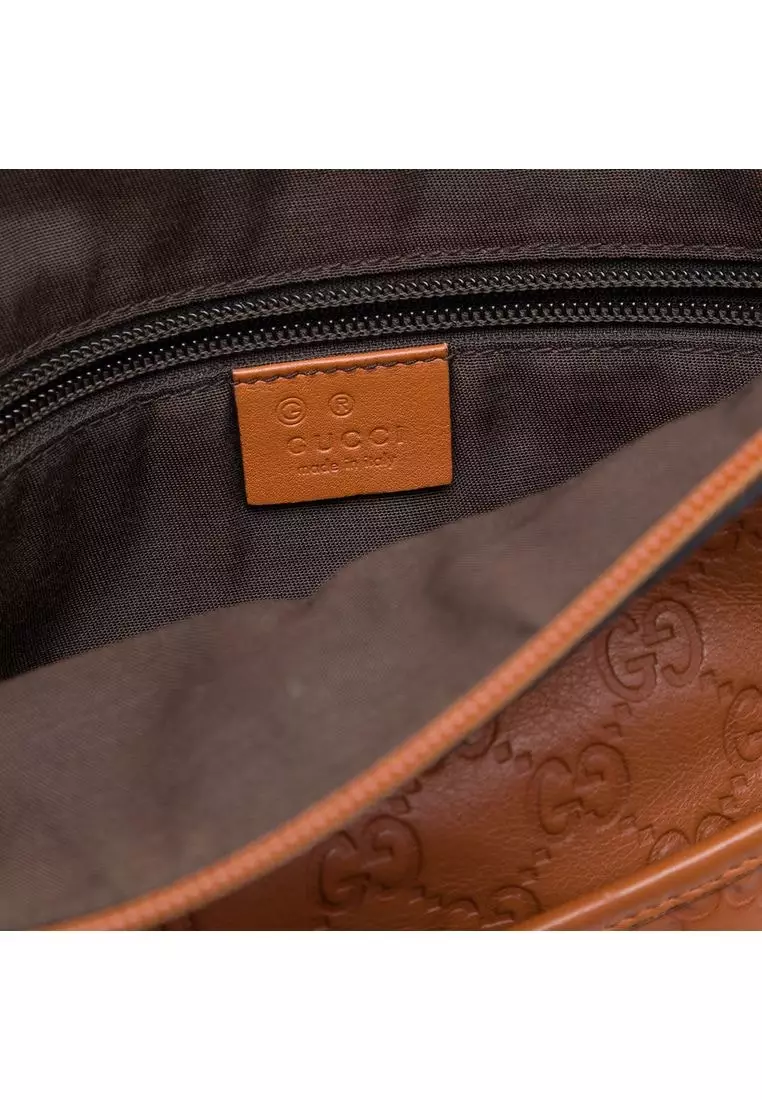 Pre-Loved Gucci Guccissima Flat Messenger Bag