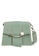 Strathberry green and beige BOX CRESCENT SHOULDER BAG - SAGE WITH VANILLA STITCH 579B7AC4D1DF5AGS_1