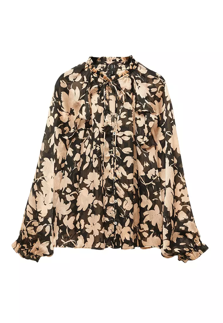 Buy Mango Floral-Print Flowy Blouse 2024 Online | ZALORA Singapore