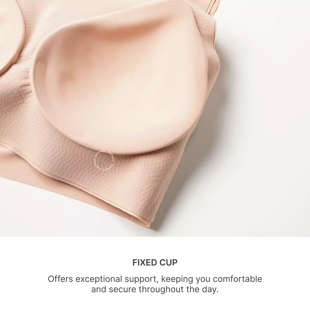 Nathalie Round Neck Vest-Style Bra NTB 3475 - Coklat Muda