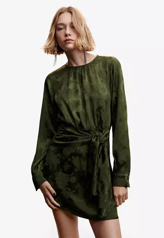 Knotted Jacquard Dress