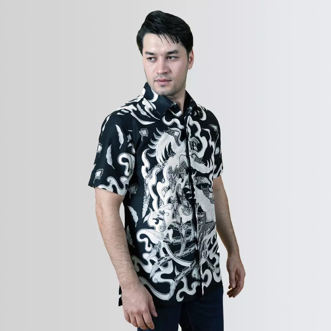 Kemeja Batik Printing Lengan Pendek Motif Peksi Jumantaka