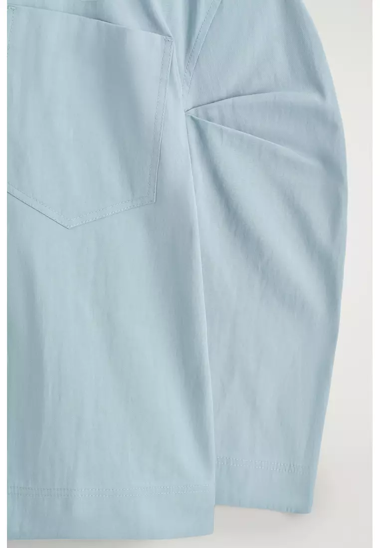 CURVED-SLEEVE COTTON SHIRT