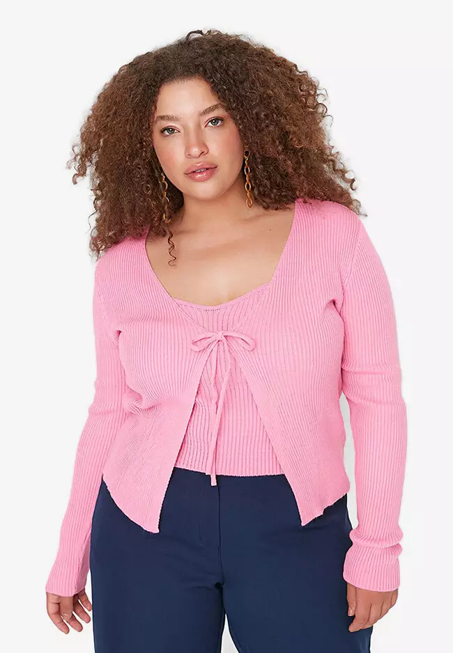 Plus size cardigan on sale sets