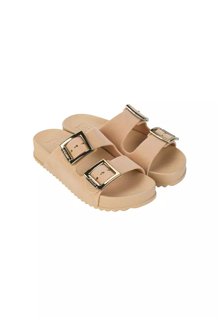 Discount on Zaxy  shoes - SKU: Zaxy Partner New Beige Comfortable Slides for Ladies