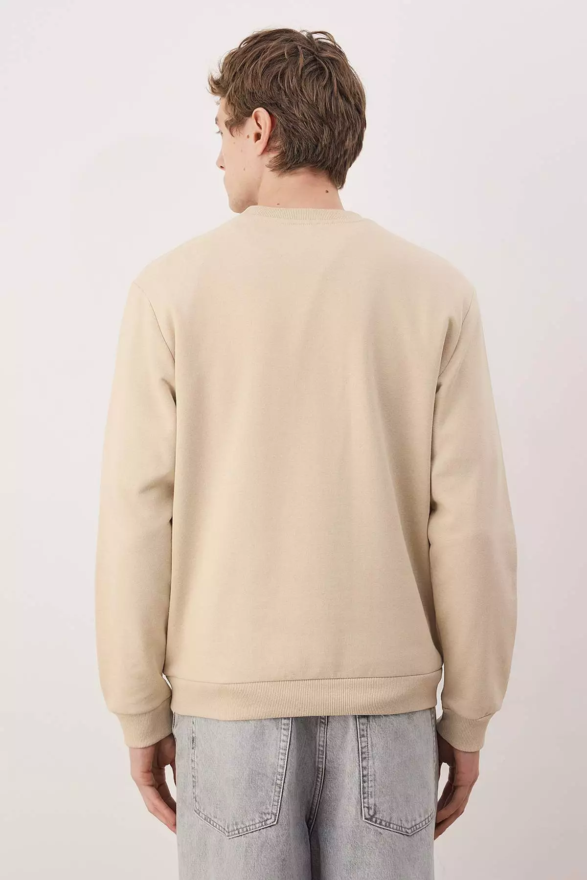 Black-Khaki-Beige 3-Pack Regular/Normal Fit Basic Fleece Inside Sweatshirt Tmnaw26Sw00006