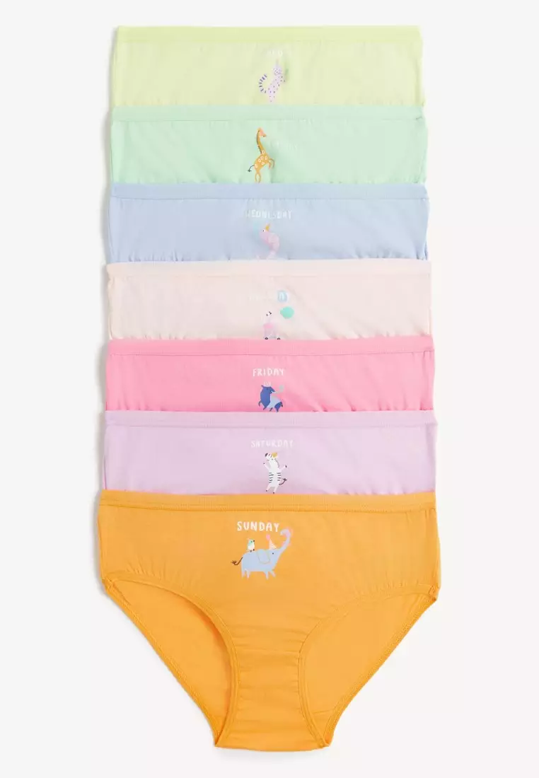 7 Pcs Cute Sunday-Satueday Knickers Week Briefs Underwear Cotton