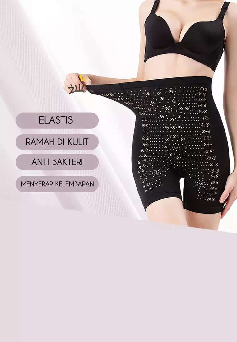 Celana Pendek Ketat Korset Wanita Pelangsing Perut Import dengan Box Venhs Hitam