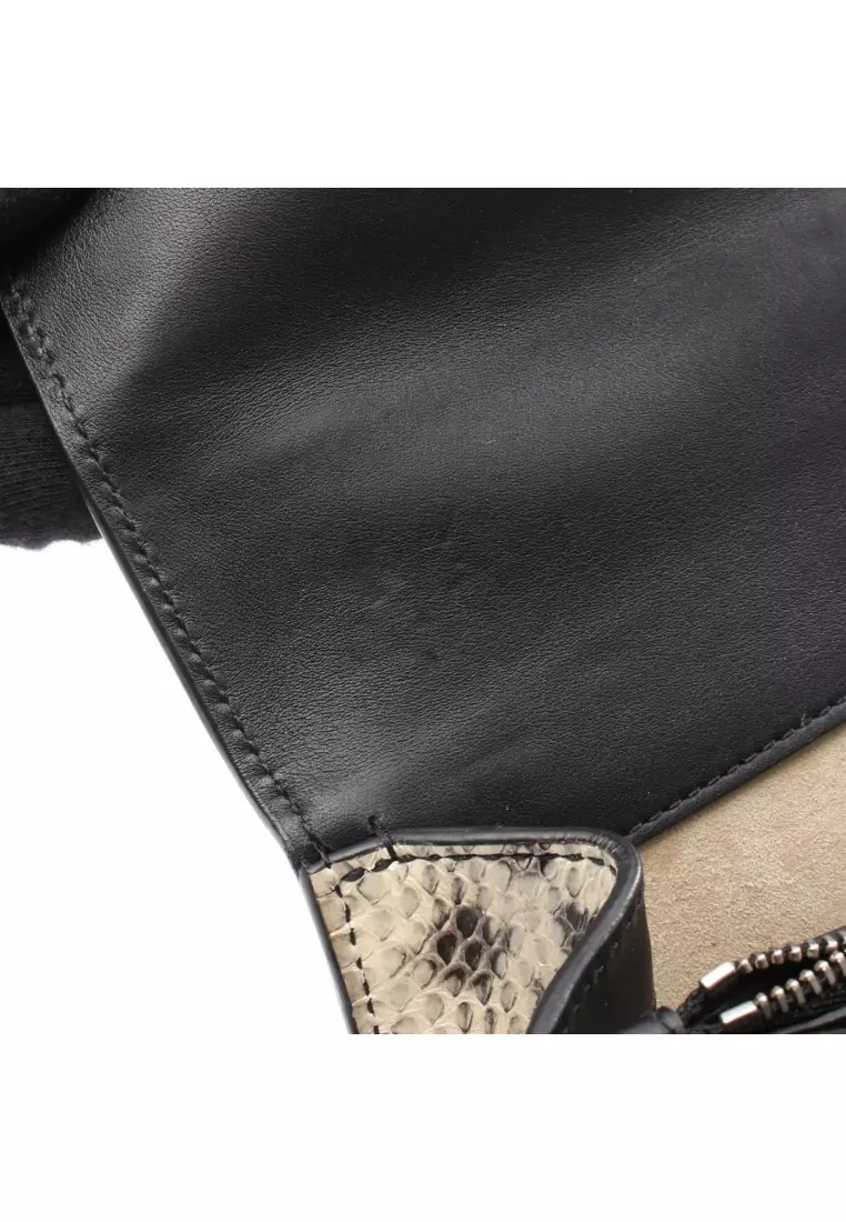 Pre-Loved Gucci Dionysus GG Supreme chain shoulder bag embroidery PVC Python Snake Skin beige multicolor