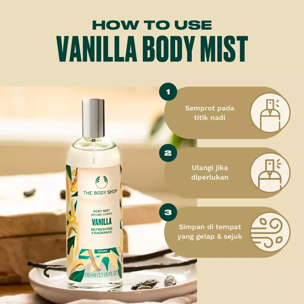 Vanilla Body Mist Fragrance 100ml