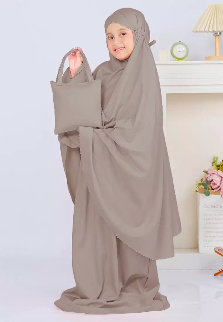 Zelena - Mukena Basic Sabira Lasercut 2in1 Prayer Set - Paud