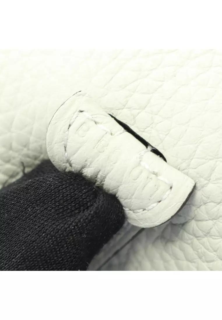 Pre-Loved Hermès Evelyn TPM Grineve Shoulder bag Clemence leather Light green gold hardware B stamp