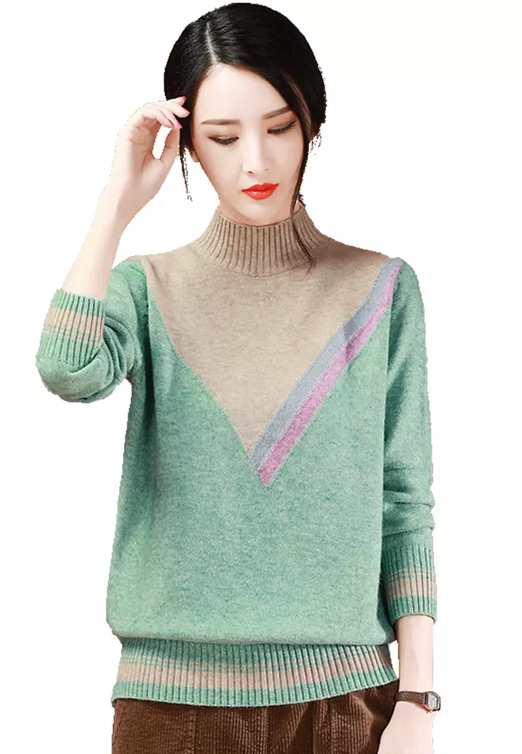 Girls high top neck sweater