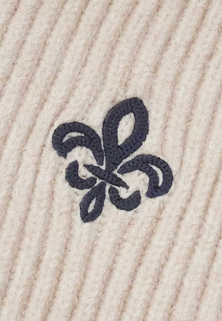 女裝鳶尾花 LOGO 雙向拉鏈開襟毛衣