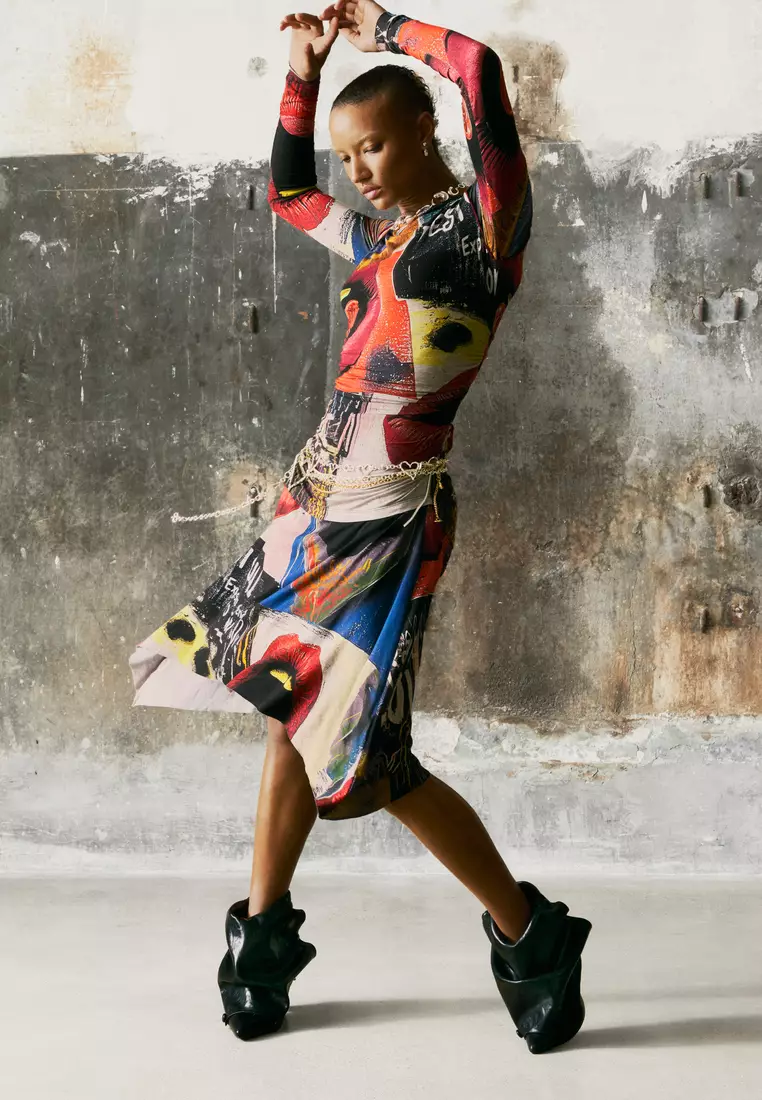 PRINTED DRESS WITH LIPS