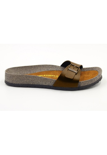 SoleSimple brown Lyon - Camel Leather Sandals & Flip Flops & Slipper 4A874SH24F99FFGS_1