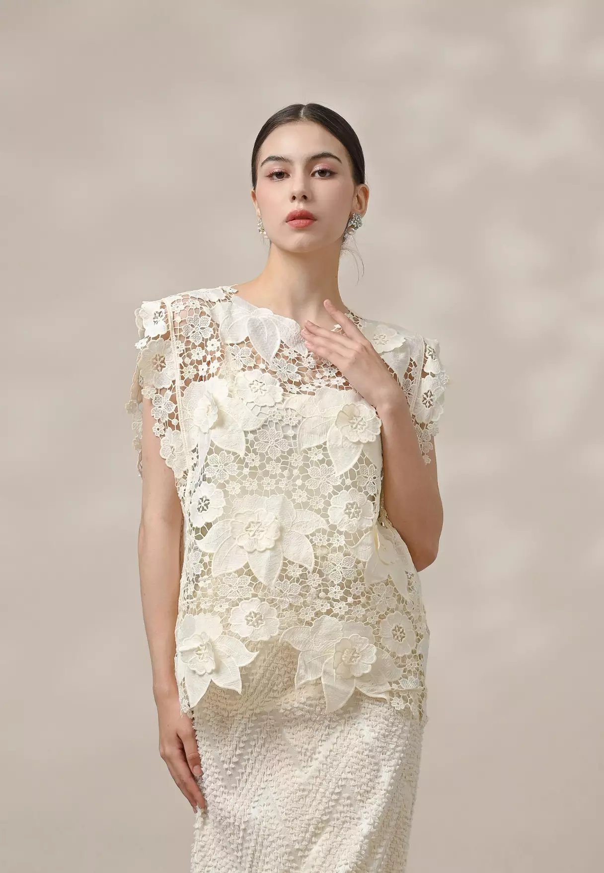 Fleurine Vest - Ivory