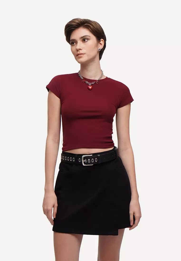 Capped Sleeve Slim T-Shirt