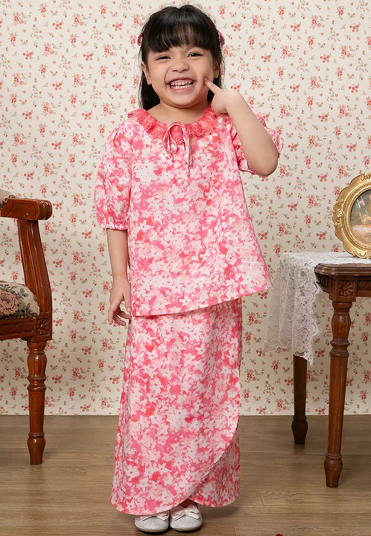 MINAH PUFF SLEEVE TOP WITH SKIRT SET