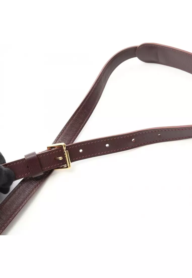 Pre-Loved Louis Vuitton Saumur PM monogram idyl Sepia Shoulder bag canvas leather Bordeaux ivory