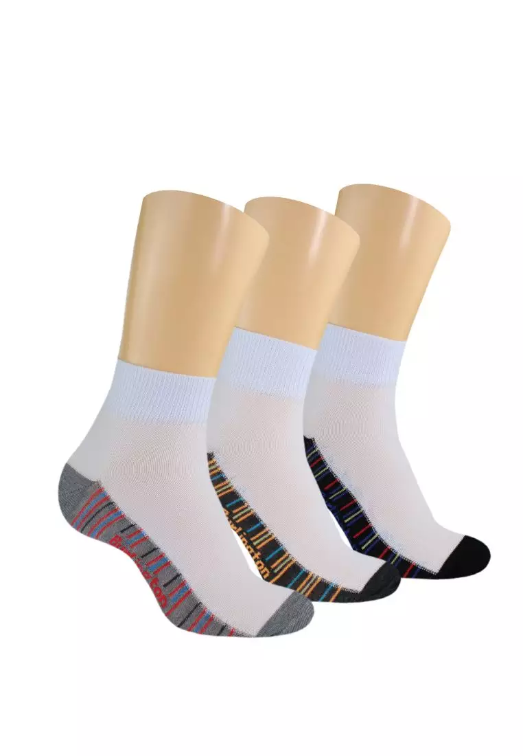 Burlington Boy's Cotton Thin Casual Ankle Socks 3 Pairs in a Pack BBCKG71
