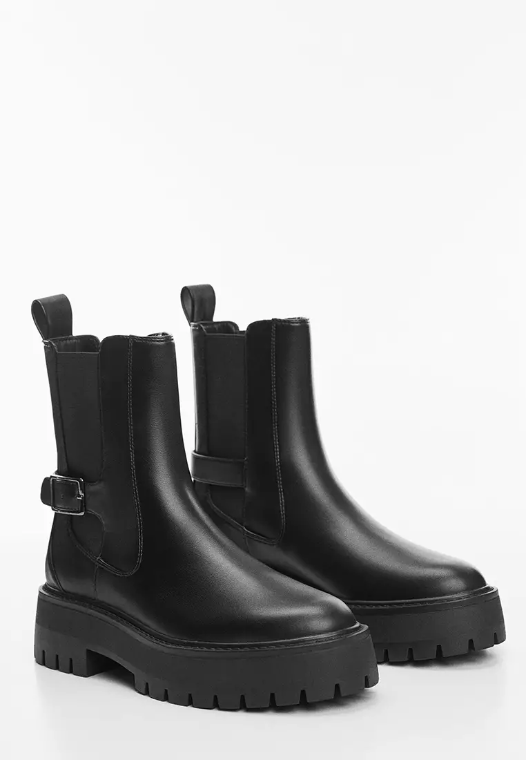 Platform ankle boots 2025 with elastic panels