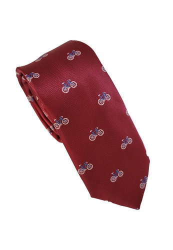 Kings Collection red Bicycle Pattern Tie KCBT2274 AF92BAC6C003A6GS_1