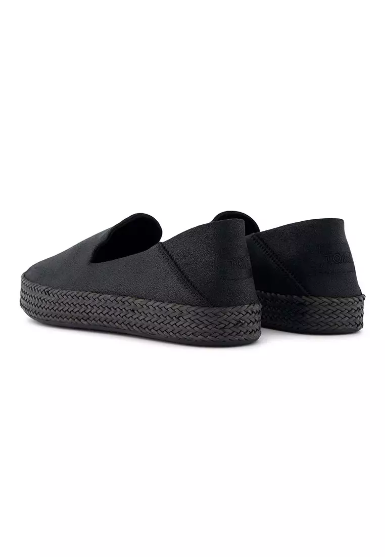 Women Carolina Espadrille - Black Metallic Suede