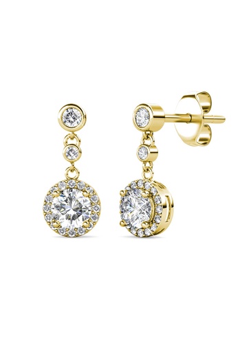 Her Jewellery gold Dangling Kreis Earrings (Yellow Gold) - Made with premium grade crystals from Austria 0A097AC3A9D600GS_1
