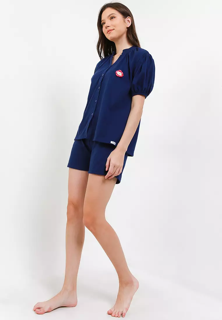 Pyama Baju Tidur Short Sleeve Short Pants Set Sleepwear