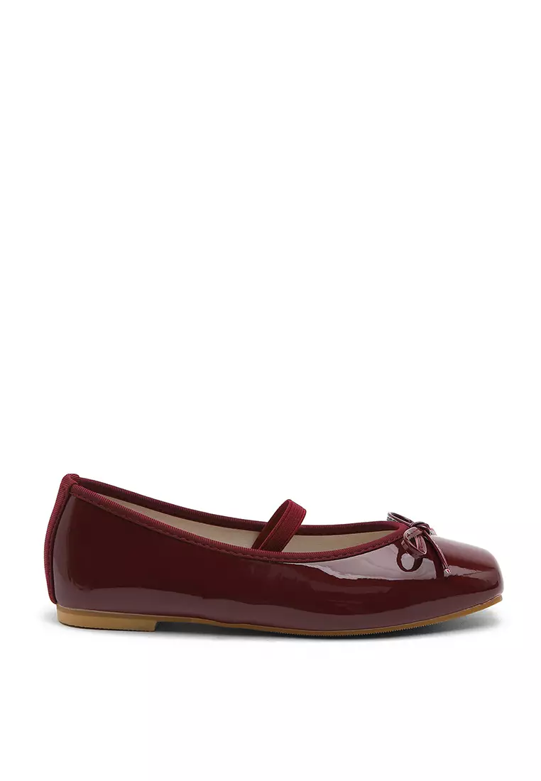 Discount on Sappun  shoes - SKU: Erino Enamel Ribbon Maryjane Flats (1cm) - Wine